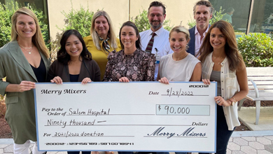 Merry Mixers donate to Salem Hospital pediatrics