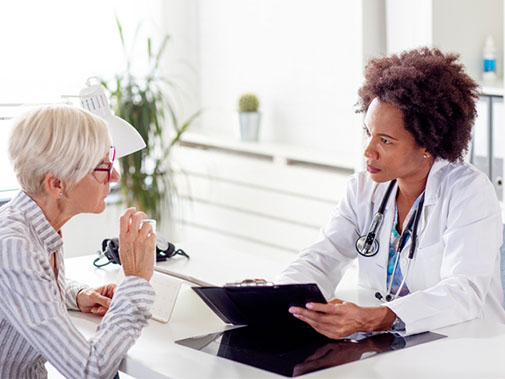 A patient and her doctor are working together to determine the best treatment plan